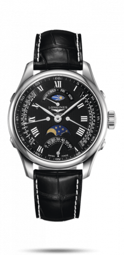 Watch Winder for watch Longines Master Collection Master Collection 41 Retrograde Moonphase Stainless Steel / Black Roman / Alligator