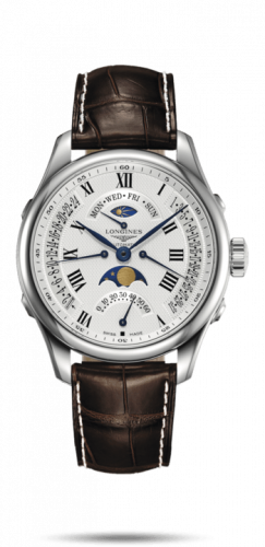 Watch Winder for watch Longines Master Collection Master Collection 41 Retrograde Moonphase Stainless Steel / Silver-Roman / Alligator