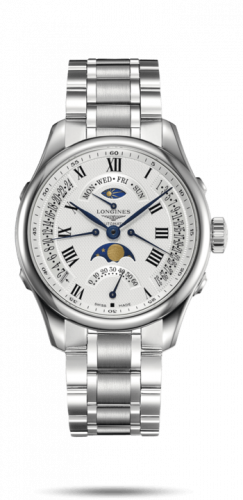 Watch Winder for watch Longines Master Collection Master Collection 41 Retrograde Moonphase Stainless Steel / Silver-Roman / Bracelet