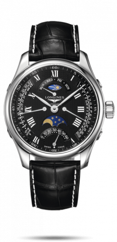 Watch Winder for watch Longines Master Collection Master Collection 44 Retrograde Moonphase Stainless Steel / Black-Roman / Alligator XL