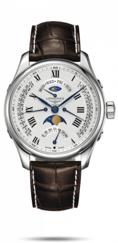 Watch Winder for watch Longines Master Collection Master Collection 44 Retrograde Moonphase Stainless Steel / Silver-Roman / Alligator XL