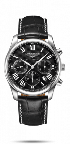 Watch Winder for watch Longines Master Collection Master Collection 42 Chronograph Stainless Steel / Black-Roman / Alligator XL