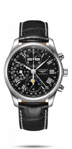 Watch Winder for watch Longines Master Collection Master Collection 42 Chronograph Calendar Stainless Steel / Black-Roman / Alligator XL