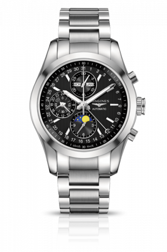 Watch Winder for watch Longines Conquest Classic Conquest Classic Moonphase Stainless Steel / Black / Bracelet