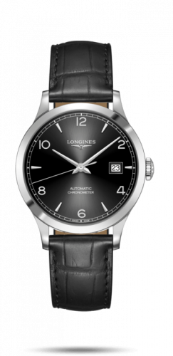 Watch Winder for watch Longines Record Record 38.5mm Stainless Steel / Black-Arabic / Alligator