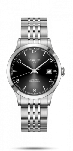 Watch Winder for watch Longines Record Record 38.5mm Stainless Steel / Black Arabic / Bracelet