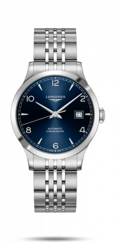 Watch Winder for watch Longines Record Record 38.5mm Stainless Steel / Blue-Arabic / Bracelet