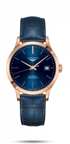 Watch Winder for watch Longines Record Record 38.5mm Pink Gold / Blue / Alligator