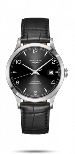 Watch Winder for watch Longines Record Record 40mm Stainless Steel / Black-Arabic / Alligator