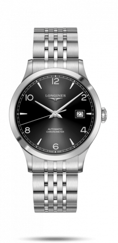 Watch Winder for watch Longines Record Record 40mm Stainless Steel / Black-Arabic / Bracelet