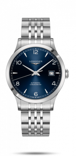 Watch Winder for watch Longines Record Record 40mm Stainless Steel / Blue-Arabic / Bracelet