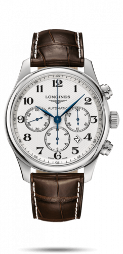 Watch Winder for watch Longines Master Collection Master Collection 44 Chronograph Stainless Steel / Silver-Arabic / Alligator