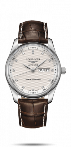 Watch Winder for watch Longines Master Collection Master Collection 40mm Annual Calendar Stainless Steel / Silver-Diamond / Alligator