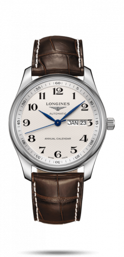 Watch Winder for watch Longines Master Collection Master Collection 40mm Annual Calendar Stainless Steel / Silver-Arabic / Alligator