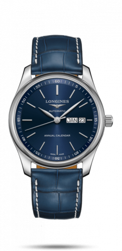 Watch Winder for watch Longines Master Collection Master Collection 40mm Annual Calendar Stainless Steel / Blue / Alligator