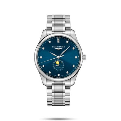 Watch Winder for watch Longines Master Collection Master Collection 42 Moonphase Stainless Steel / Blue - Diamond / Bracelet