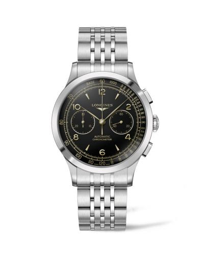 Watch Winder for watch Longines Record Record Heritage Chronograph Stainless Steel / Black / Bracelet