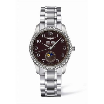 Watch Winder for watch Longines Master Collection Master Collection Calendar 36 Stainless Steel / Diamond / Brown MOP / Bracelet