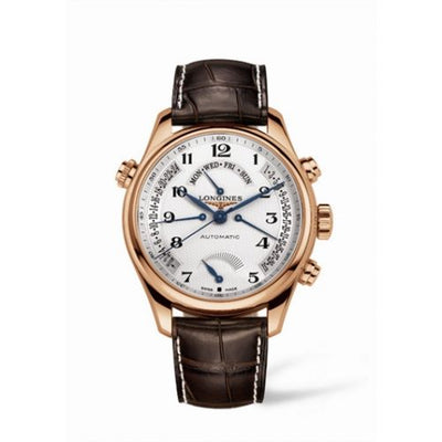 Watch Winder for watch Longines Master Collection Master Collection 44 Retrograde Power Reserve Pink Gold / Silver-Arabic / Alligator