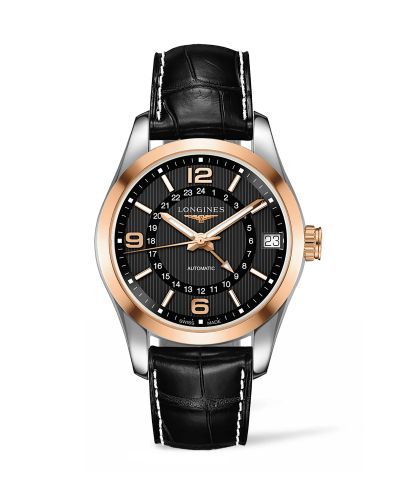 Watch Winder for watch Longines Conquest Classic Conquest Classic 42 GMT Stainless Steel - Red Gold / Black