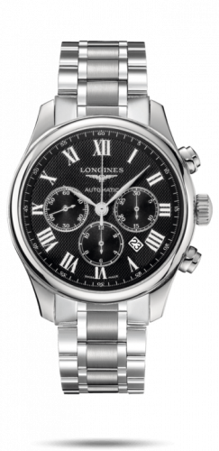 Watch Winder for watch Longines Master Collection Master Collection 44 Chronograph Stainless Steel / Black-Roman / Bracelet