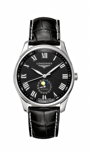 Watch Winder for watch Longines Master Collection Master Collection 42 Moonphase Stainless Steel / Black-Roman / Alligator