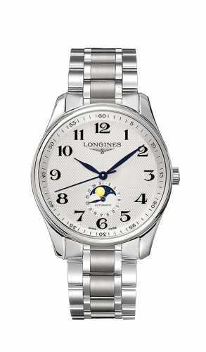 Watch Winder for watch Longines Master Collection Master Collection 42 Moonphase Stainless Steel / Silver-Arabic / Bracelet