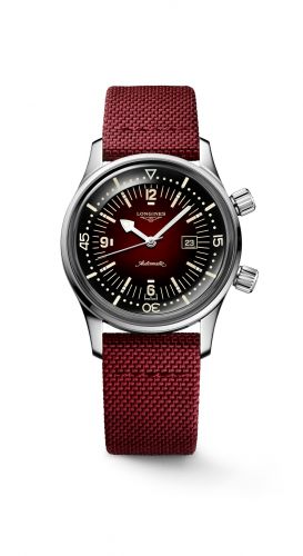 Watch Winder for watch Longines Heritage Legend Diver 36 Stainless Steel / Burgundy / Strap