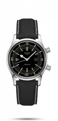 Watch Winder for watch Longines Heritage Legend Diver 36 Stainless Steel / Black / Strap