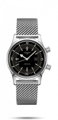 Watch Winder for watch Longines Heritage Legend Diver 36 Stainless Steel / Black / Mesh