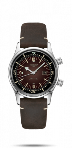 Watch Winder for watch Longines Heritage Legend Diver 36 Stainless Steel / Brown / Strap