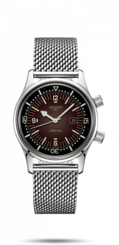 Watch Winder for watch Longines Heritage Legend Diver 36 Stainless Steel / Brown / Mesh