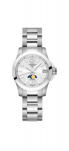 Watch Winder for watch Longines Conquest Conquest 29.5 Quartz Moonphase Stainless Steel / Black / Bracelet