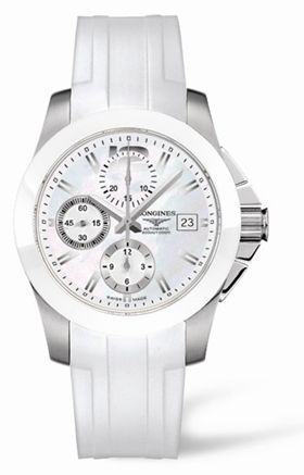 Watch Winder for watch Longines Conquest Conquest Chronograph White Ceramic Rubber