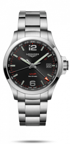 Watch Winder for watch Longines Conquest V.H.P. Conquest V.H.P. GMT 43 Stainless Steel / Black / Bracelet