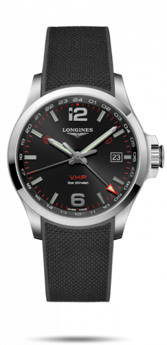 Watch Winder for watch Longines Conquest V.H.P. Conquest V.H.P. GMT 43 Stainless Steel / Black / Rubber