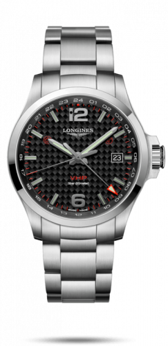 Watch Winder for watch Longines Conquest V.H.P. Conquest V.H.P. GMT 43 Stainless Steel / Carbon / Bracelet