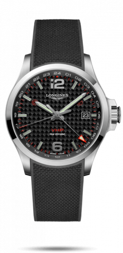 Watch Winder for watch Longines Conquest V.H.P. Conquest V.H.P. GMT 43 Stainless Steel / Carbon / Rubber