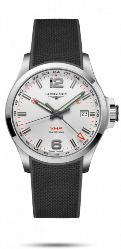 Watch Winder for watch Longines Conquest V.H.P. Conquest V.H.P. GMT 43 Stainless Steel / Silver / Rubber