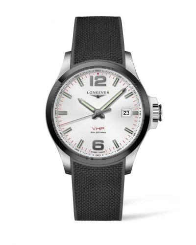 Watch Winder for watch Longines Conquest V.H.P. Conquest V.H.P. 43 Stainless Steel / Ceramic / Silver / Rubber