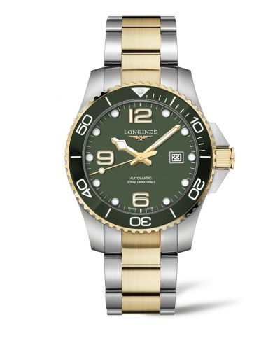 Watch Winder for watch Longines HydroConquest HydroConquest 43 Automatic Stainless Steel - Yellow Gold / Green / Bracelet