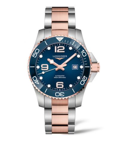 Watch Winder for watch Longines HydroConquest HydroConquest 43 Automatic Stainless Steel - Pink Gold / Blue / Bracelet