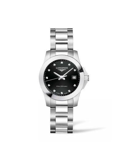 Watch Winder for watch Longines Conquest Conquest Quartz 29.5 Stainless Steel / Black - Diamond