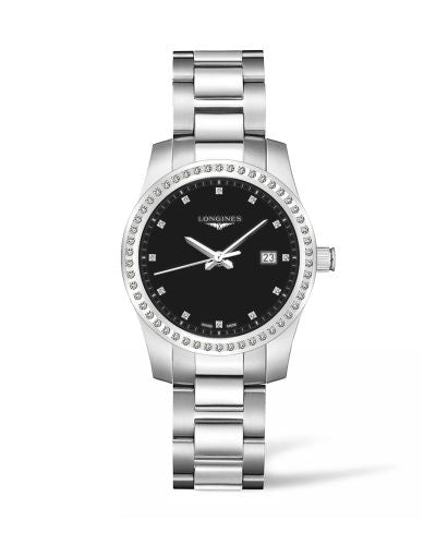 Watch Winder for watch Longines Conquest Conquest Quartz 36 Stainless Steel - Diamond / Black