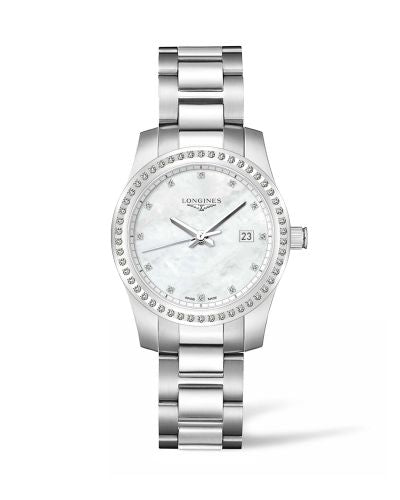 Watch Winder for watch Longines Conquest Conquest Quartz 36 Stainless Steel - Diamond / MOP