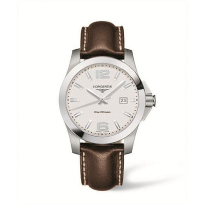 Watch Winder for watch Longines Conquest Conquest Quartz 41mm Silver Leather