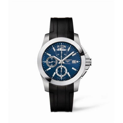 Watch Winder for watch Longines Conquest Conquest Chronograph Blue Rubber