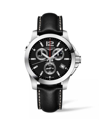 Watch Winder for watch Longines Conquest Conquest Chronograph Quartz 41 Stainless Steel / Black / Strap