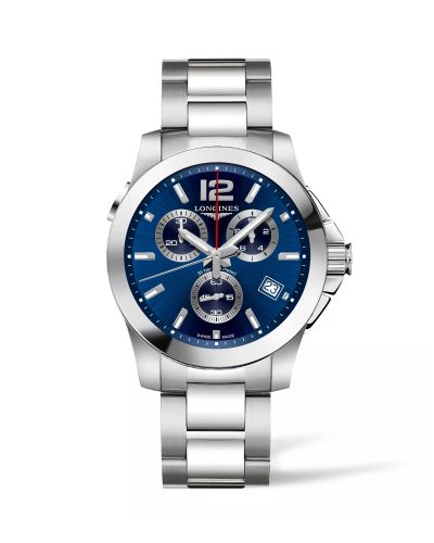 Watch Winder for watch Longines Conquest Conquest Chronograph Quartz 41 Stainless Steel / Blue / Bracelet