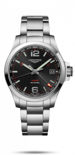 Watch Winder for watch Longines Conquest V.H.P. Conquest V.H.P. GMT 41 Stainless Steel / Black / Bracelet